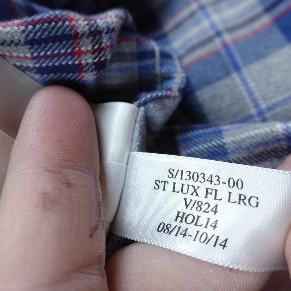 Banana Republic‎ Shirt Mens XLT Blue Plaid Flannel Button Up Long Sleeve Outdoor